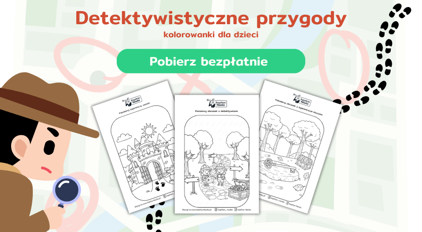 Kolorowanki detektywistyczne dla dzieci do pobrania Kapitan Nauka